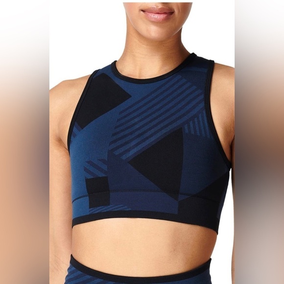 NWT Sweaty Betty Sports Bra Women's Size XS Blue Stretch Breathable Crop Yoga - Picture 3 of 3